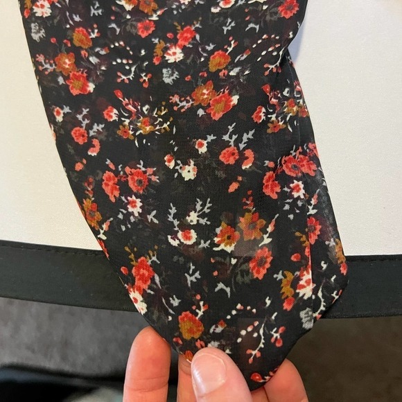 Black Poppy sheer black floral button down dress XS - Picture 4 of 10
